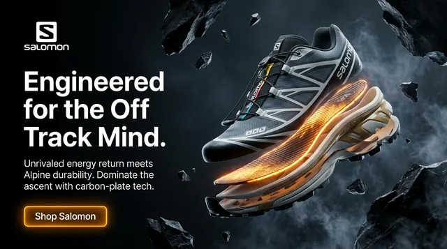 Salomon banner generated by Aiter: Engineered for the Off Track Mind.