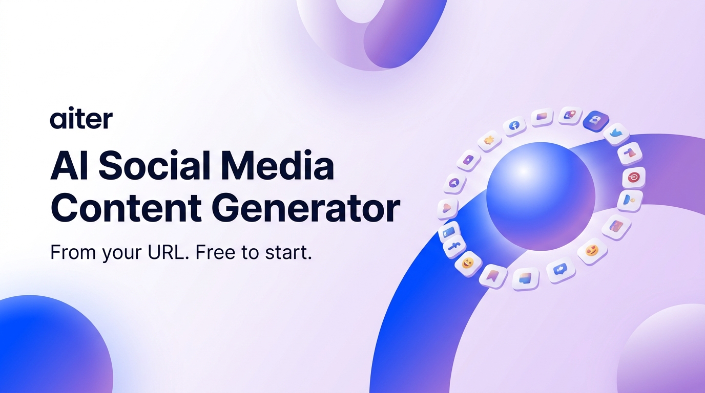 AI Social Media Content Generator From a URL | Aiter