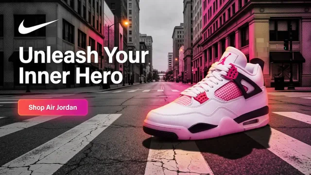 The Nike brand card with the headline and a Shop Air Jordan button over the city street